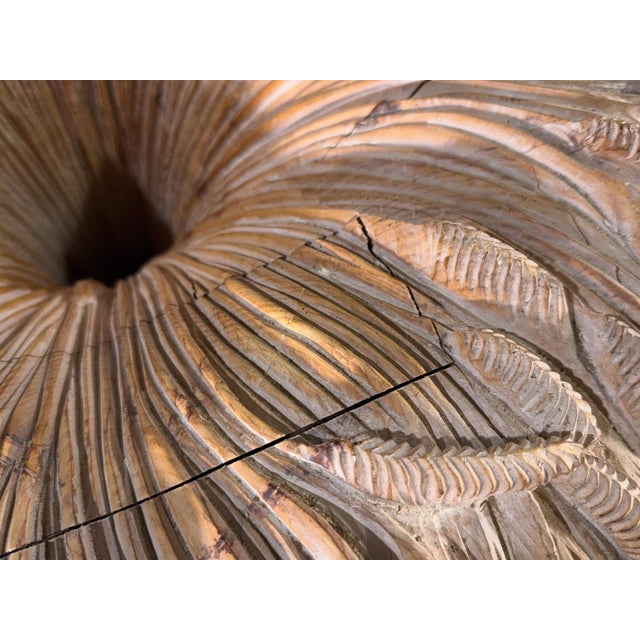 Carved Wood Wheat Sheaf Dining Table Base by Chelini of Florence Italy, 1970s For Sale - Image 12 of 12