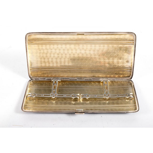 Antique Webster Co. Art Deco Style Sterling Silver and Black Enamel Cigarette Case For Sale In New York - Image 6 of 9