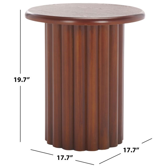 Contemporary Monka Round End Table in Walnut For Sale - Image 3 of 7