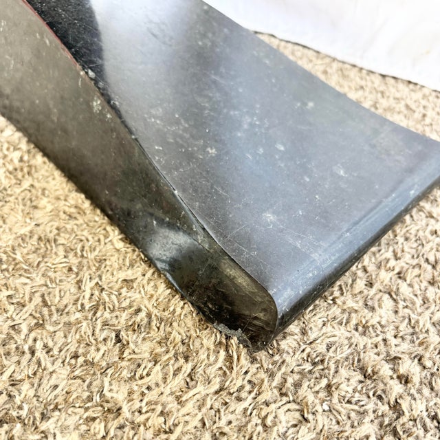 Art Deco Sculptural Black Tessellated Stone a Console Table With Chrome Inlay For Sale - Image 11 of 11