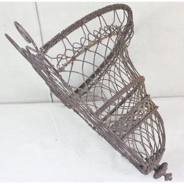 French 19th Century Wire Wall Basket For Sale - Image 10 of 10