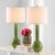 Textile 30.5 Inch H Long Neck Ceramic Table Lamp in Green - a Pair For Sale - Image 7 of 8