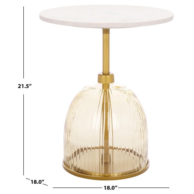 Contemporary Kashi Round Side Table in Grey / White For Sale - Image 3 of 6