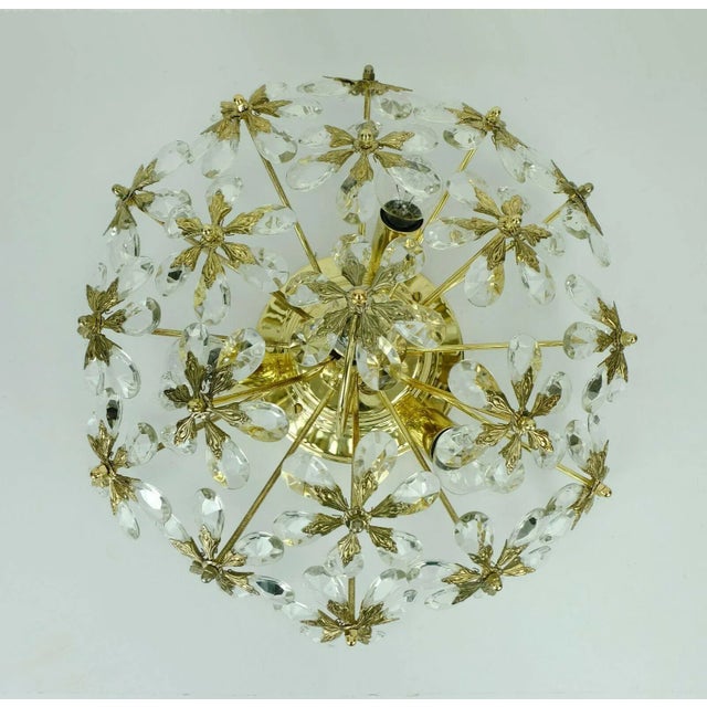 Crystal Glass & Brass Gold Plated Lamp by Christoph Palme for Palwa, 1970s For Sale - Image 10 of 12