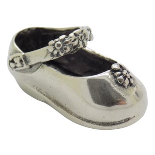 Vintage Italian Handmade Silver Child Shoe Figurine, Italy, 1980s For Sale