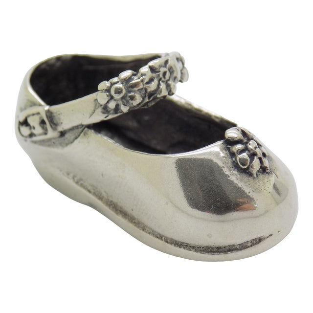 Vintage Italian Handmade Silver Child Shoe Figurine, Italy, 1980s For Sale