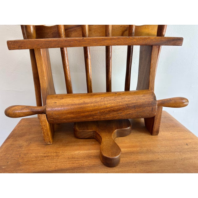 Late 20th Century Workshop-Made Wooden Utensils With Holder - 9 Pieces For Sale - Image 6 of 8