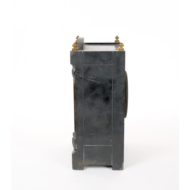 Metal Tiffany & Co. French Black Slate / Enamel Striking Mantel Clock, Circa 1880–1890 For Sale - Image 7 of 18