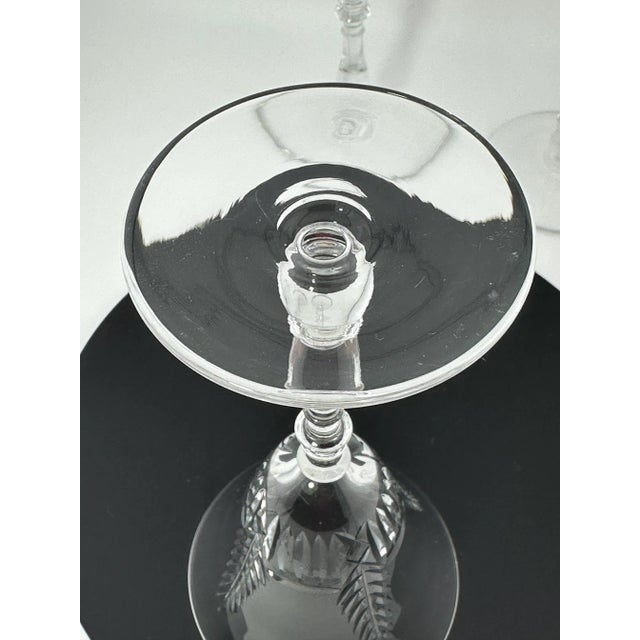 Transparent Bryce Crystal Wine Glasses – Set of 4, Cut Crystal Stem 854 Feather Pattern, 1960s For Sale - Image 8 of 8