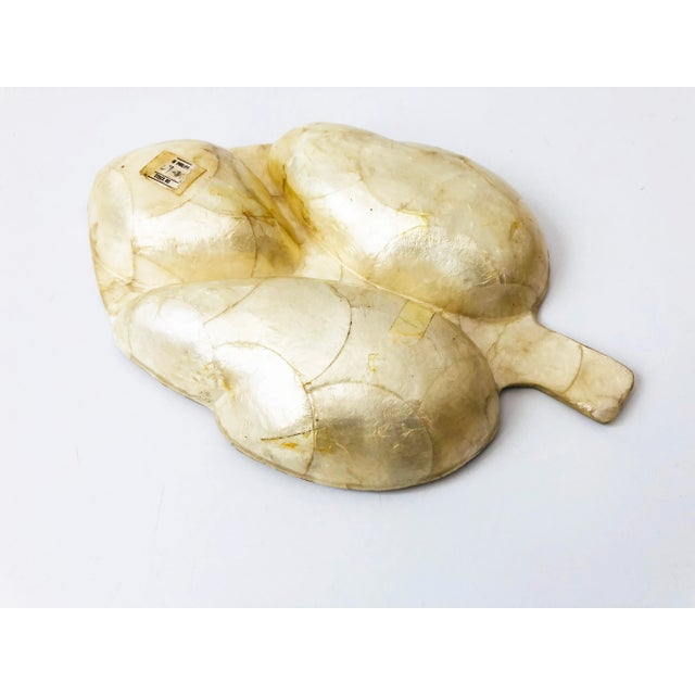 Shell Vintage Divided Capiz Shell Leaf Tray For Sale - Image 7 of 9
