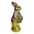 1990s Vintage Shabby Chic Foil Covered Plaster Faux Chocolate Bunny Figurine - Easter. For Sale