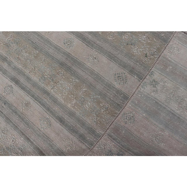 Vintage Turkish Square Kilim Rug in Soft Pastel Tones With Intricate Patterns 11'0 X 12'0 For Sale - Image 10 of 10