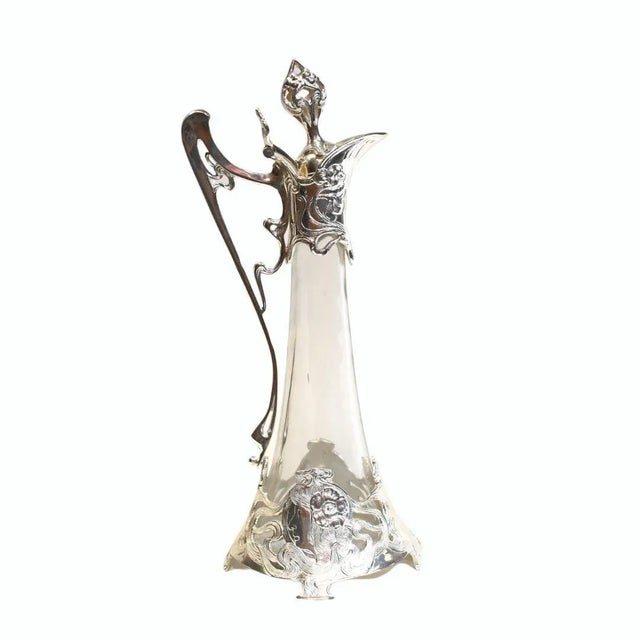 Art Nouveau Glass Claret Jug For Sale - Image 6 of 6