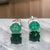 Green Natural Emerald Stud Earrings 14k White Gold 1.93 Carats Certified For Sale - Image 8 of 11