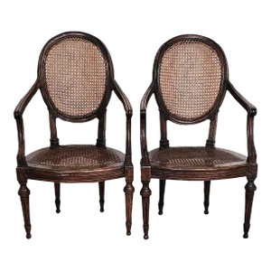 Pair of Louis XVI Walnut Chairs Without Cushions, Italy Circa 1790. Three Pairs Available.