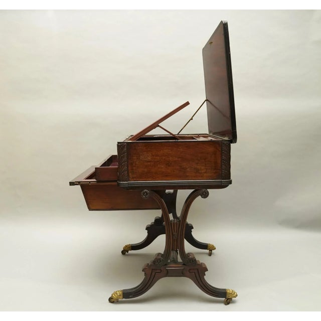 1820 Federal Mahogany and Ebony Worktable For Sale - Image 4 of 11