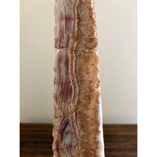 Late 20th Century Neoclassical Solid Marble Green and Brown Obelisk For Sale - Image 5 of 13