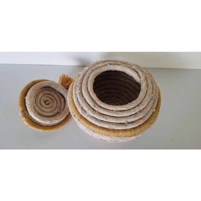 Vintage Hand-Woven Wool Decorative Vase/ Sold For Sale In Miami - Image 6 of 10