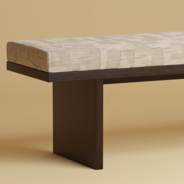 Contemporary Smoked Oak Bench by Lebanto For Sale - Image 3 of 5