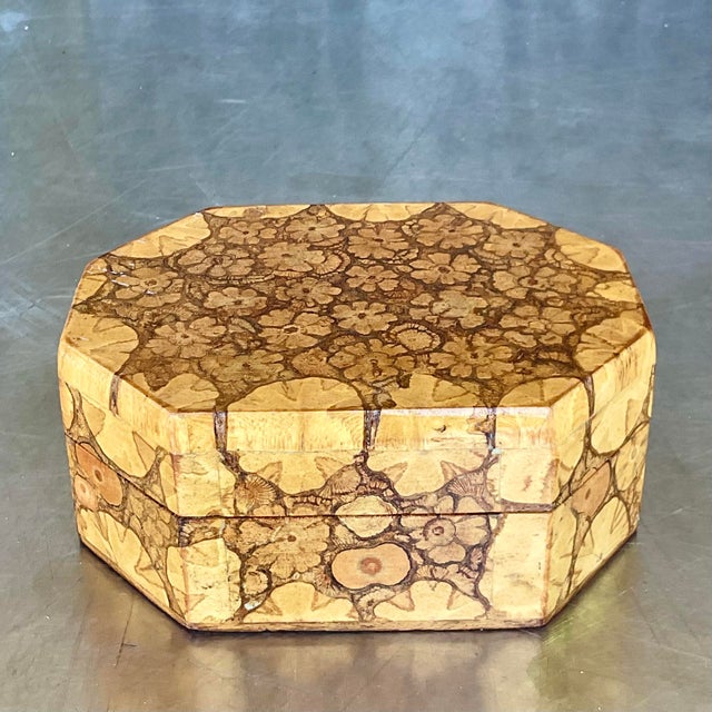 Vintage Boho Burl Wood Box For Sale - Image 4 of 7