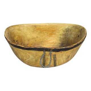 Turkana Bowl in Handcarved Wood For Sale