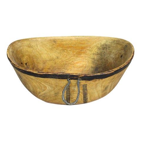 Turkana Bowl in Handcarved Wood For Sale