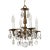 Antique 4 Arm 4 Light Glowing Graceful Brass Cut Lead Glass Crystal Chandelier For Sale