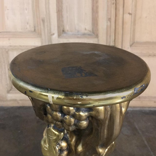 Gold Antique Italian Giltwood Baroque Pedestal For Sale - Image 8 of 11