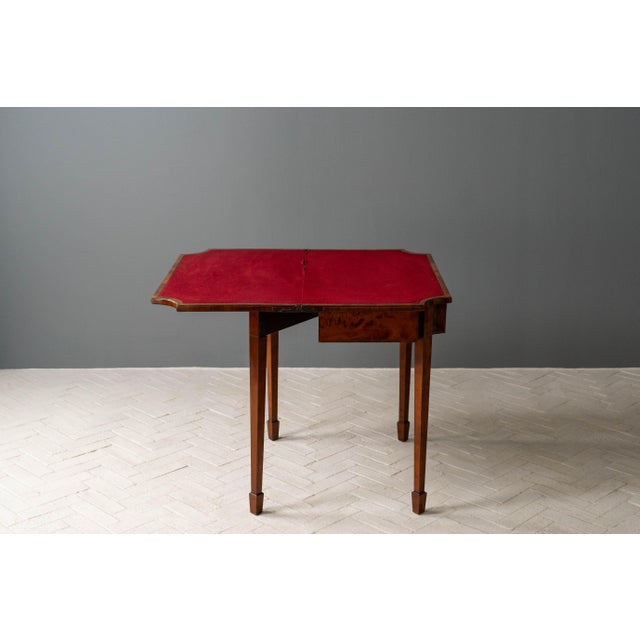 Wood Antique George III Mahogany Card Table For Sale - Image 7 of 12