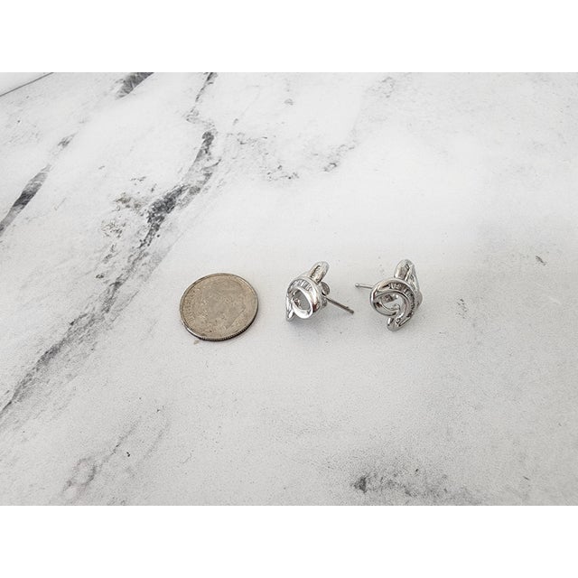 Contemporary Butterfly Baguette Diamond Earrings 18k White Gold, 2 Pieces For Sale - Image 3 of 3