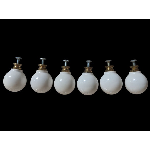 Mid-Century Modern Mid Century Modern Kipp Stewart Drexel Declaration Ceramic Ball Replacement Dresser Drawer Knob - Set of 6 For Sale - Image 3 of 11