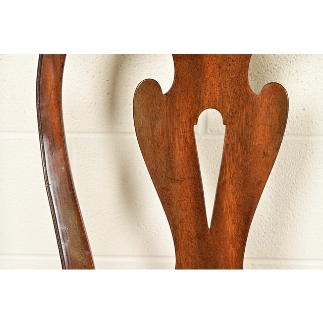 Brown Kittinger Georgian Carved Mahogany Side Chair or Dining Chair For Sale - Image 8 of 17