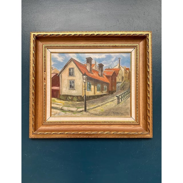 Axel Nipsted, Town, 1960s, Oil on Canvas, Framed For Sale - Image 10 of 10
