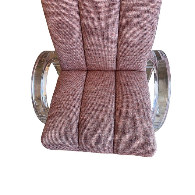 American Pair of Waterfall Collection Lucite Armchairs Attributed to Charles Hollis Jones . Usa 1970's. For Sale - Image 3 of 8