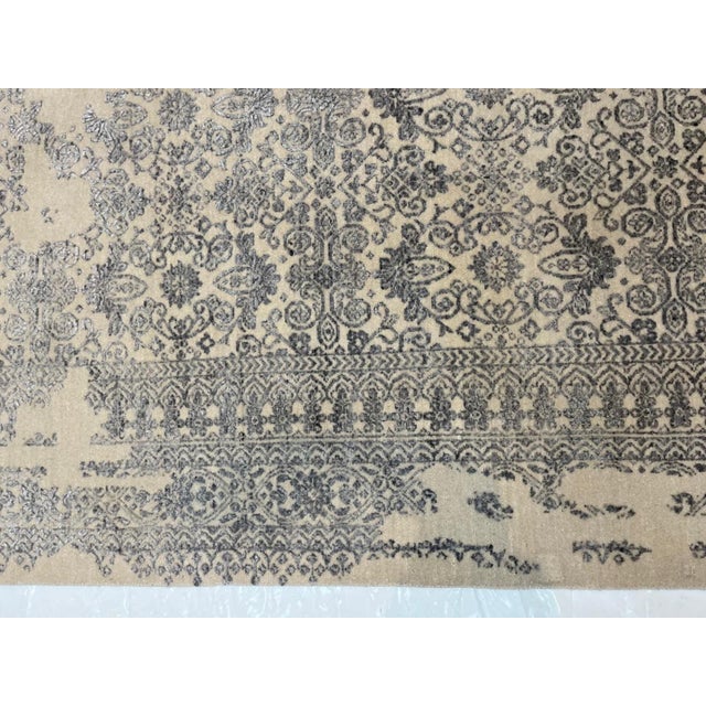 Modern Silk and Wool Modern Style Rug ,9'10" X 13'10" For Sale - Image 3 of 5