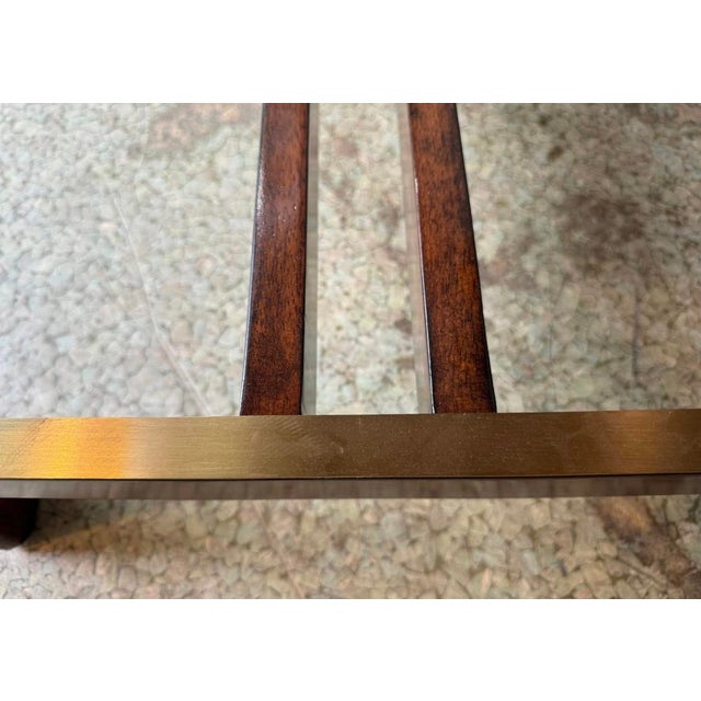 Interlude Home Burke High Gloss Walnut Counter Stool White Sheepskin Seat For Sale - Image 10 of 10