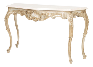 Italian Rococo Style Silvered Wood Console Table