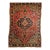 Vintage Persian Sarouk Area Rug, Handwoven Floral Design, Red & Turquoise, 4’ X 5’ For Sale