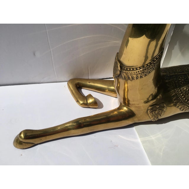 Metal 1970s Recumbent Brass Deer For Sale - Image 7 of 10