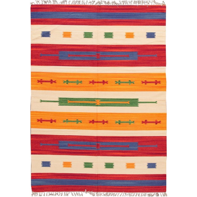 21st Century Modern Kilim Rug 5 '7'' X 7' 10'' For Sale - Image 11 of 11