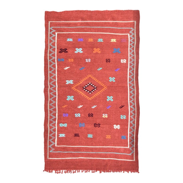 Late 20th Century Vintage Moroccan Rug - 3'7" X 6'4" For Sale