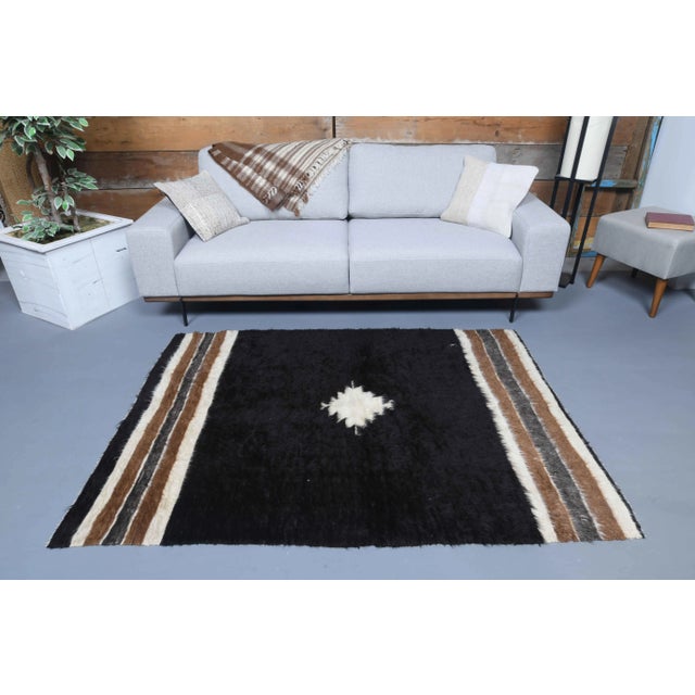 Traditional Vintage Turkish Hand-Knotted Wool Cotton Brown Kilim Area Rug For Sale - Image 3 of 11