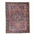 Antique Persian Heriz Karajah Rug, Hand-Knotted Wool, Geometric Medallion Pattern, Brick-Red & Navy, 9x12 For Sale