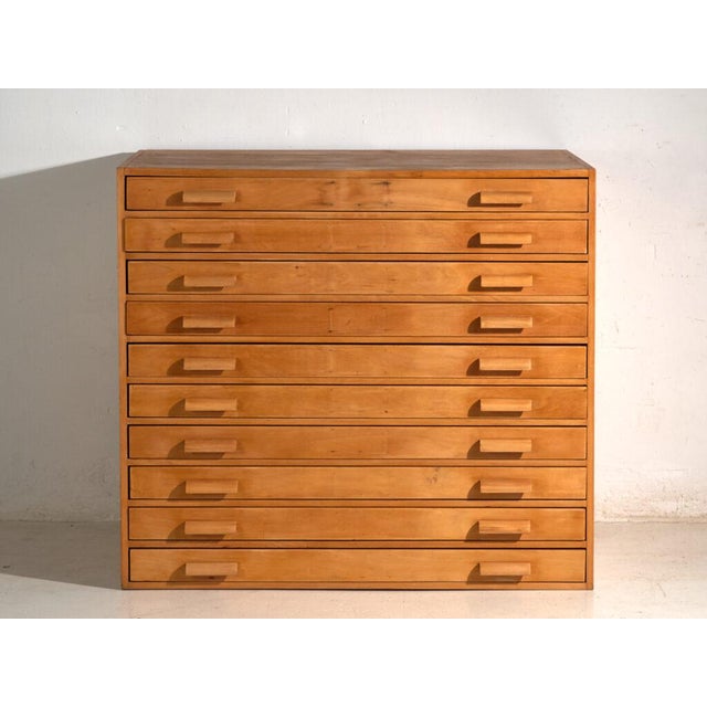 Plan Chest in Beech, Central Europe, 1950 For Sale - Image 12 of 14