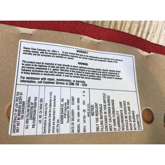 Early 21st Century Set of Seventeen Conference or Dining Chairs in Steel and Red Wool For Sale - Image 5 of 13