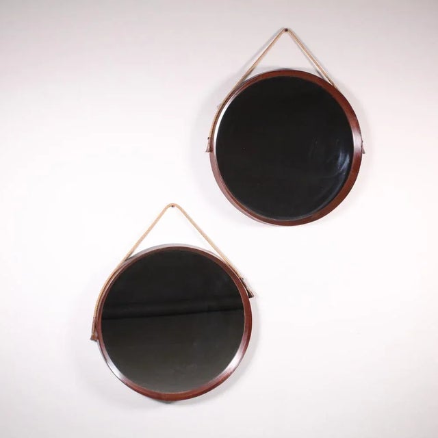 Wooden Circular Mirrors, Set of 2 For Sale - Image 13 of 13