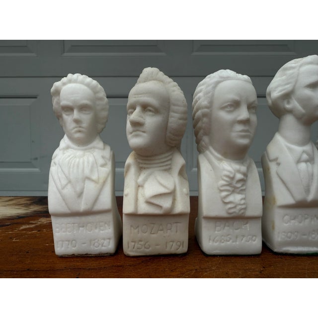 Vintage Carved Alabaster Busts of Composers For Sale In Milwaukee - Image 6 of 6