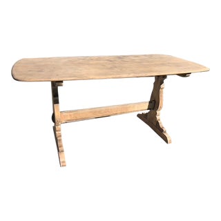 Antique English Trestle Table For Sale
