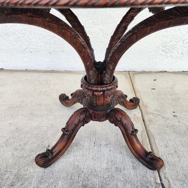 19th Century Empire Revival Center Table Carved Mahogany With Granite Top For Sale - Image 4 of 12