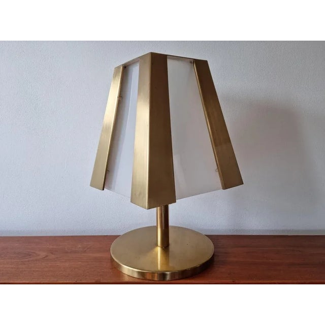 Large Mid-Century Brass Table Lamp, 1970s For Sale - Image 3 of 11